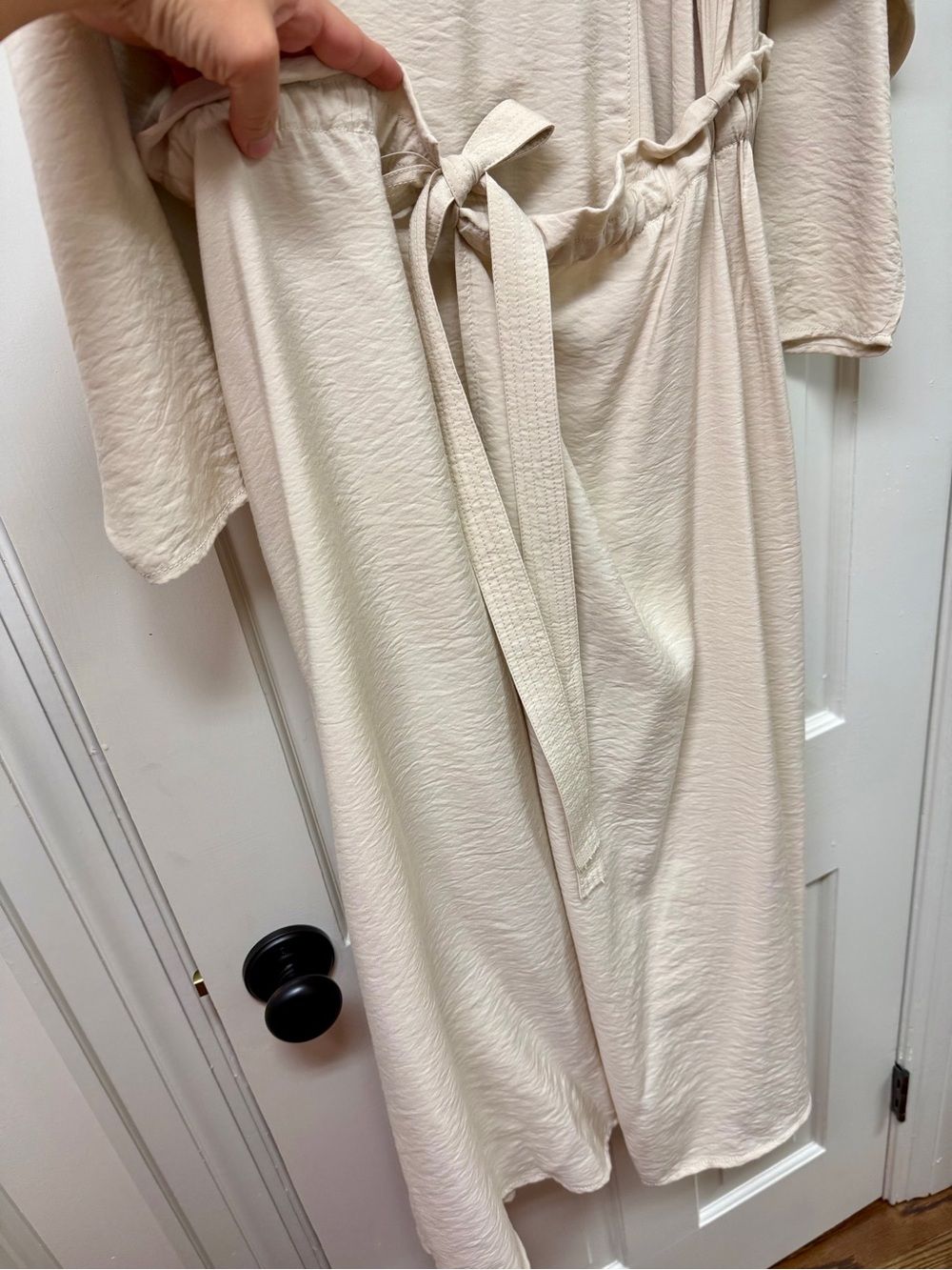 Madewell Tie-Front Paperbag Midi Dress Size L Never Worn - Picture 8 of 15